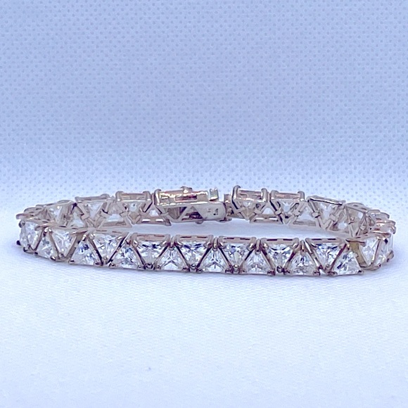 Sterling Silver & Trillion Cut Tennis Bracelet